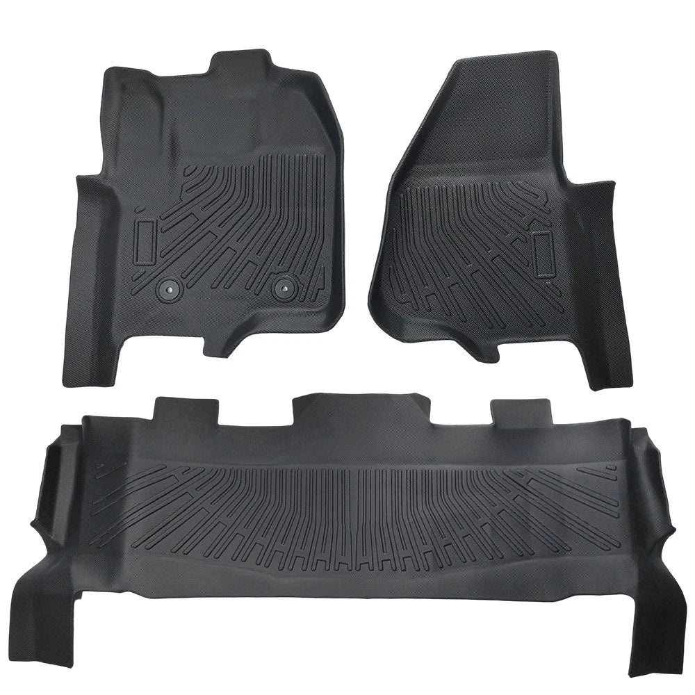Set of 4 All Weather Floor Mats Liner for Ford F-250/F-350/F-450 SuperCrew (2012–2016)