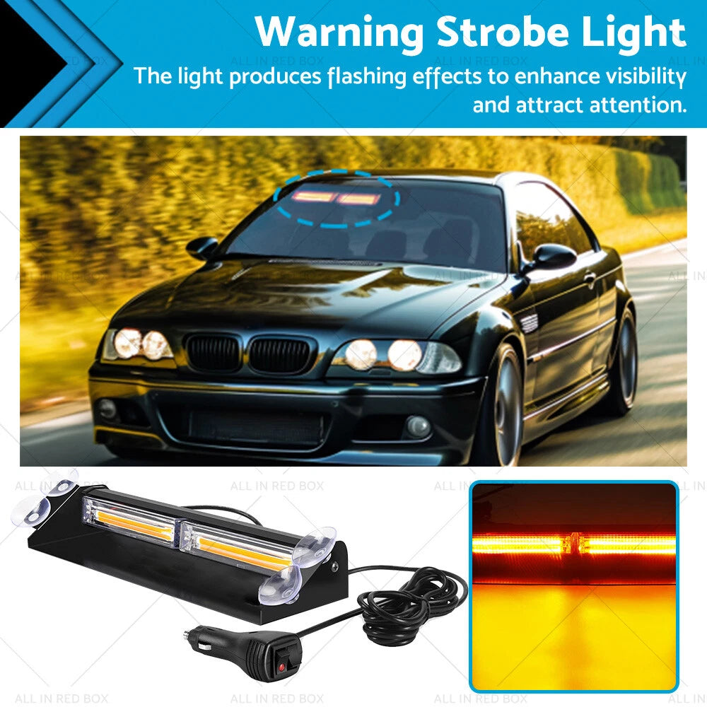 Amber LED Strobe Warning Light for Car Truck (Universal)