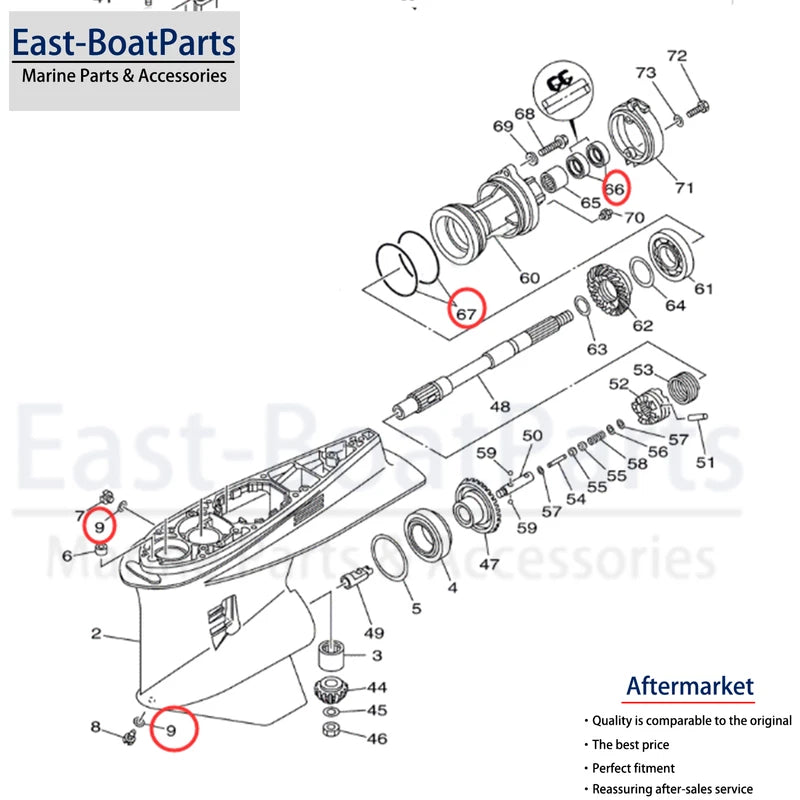 Gearcase Seal Kit for Yamaha 200hp 225hp Outboard (93101-30M17, 931-0130M-17)