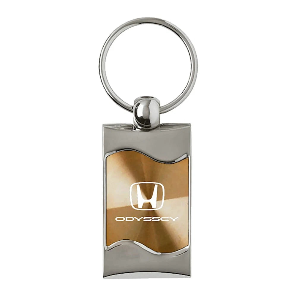 Gold Rectangular Wave Keychain - Officially Licensed for Honda Odyssey