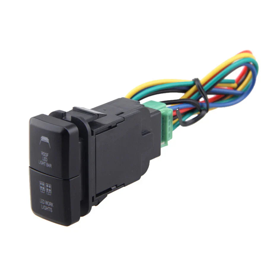 12V LED Light Bar On-Off Switch Blue/Green for Toyota
