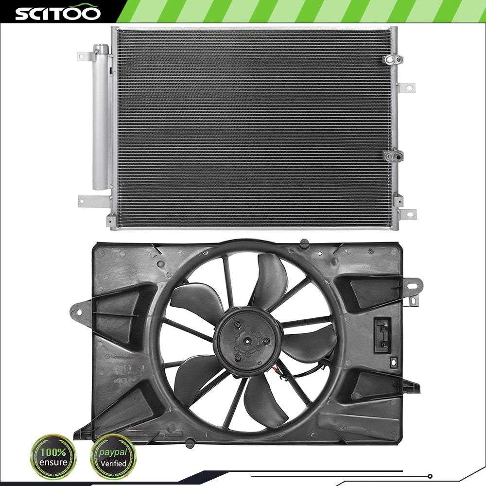 A/C Condenser and Cooling Fan Kit for Chrysler 200 (2015–2017)