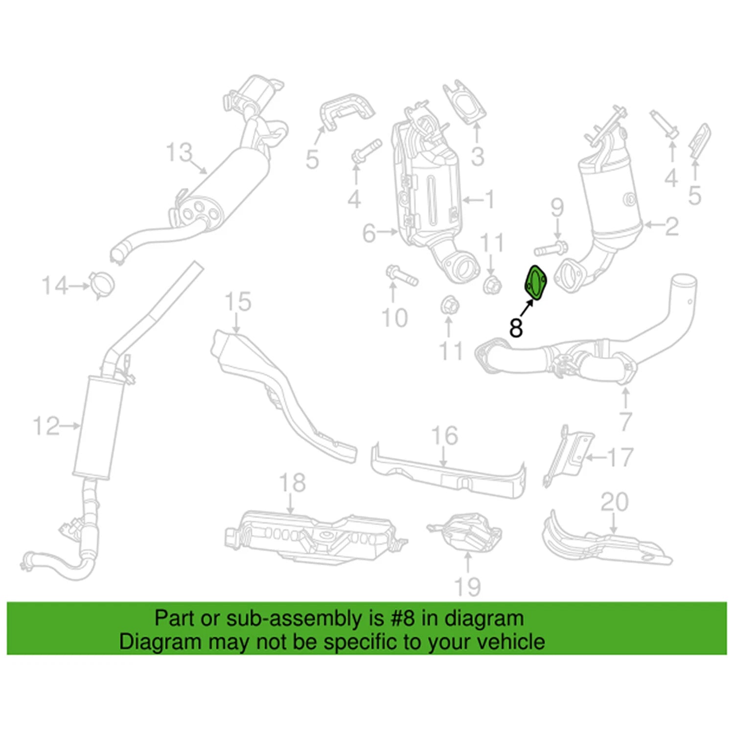 Exhaust Converter Crossunder Pipe Gasket for Chrysler Dodge (OEM)