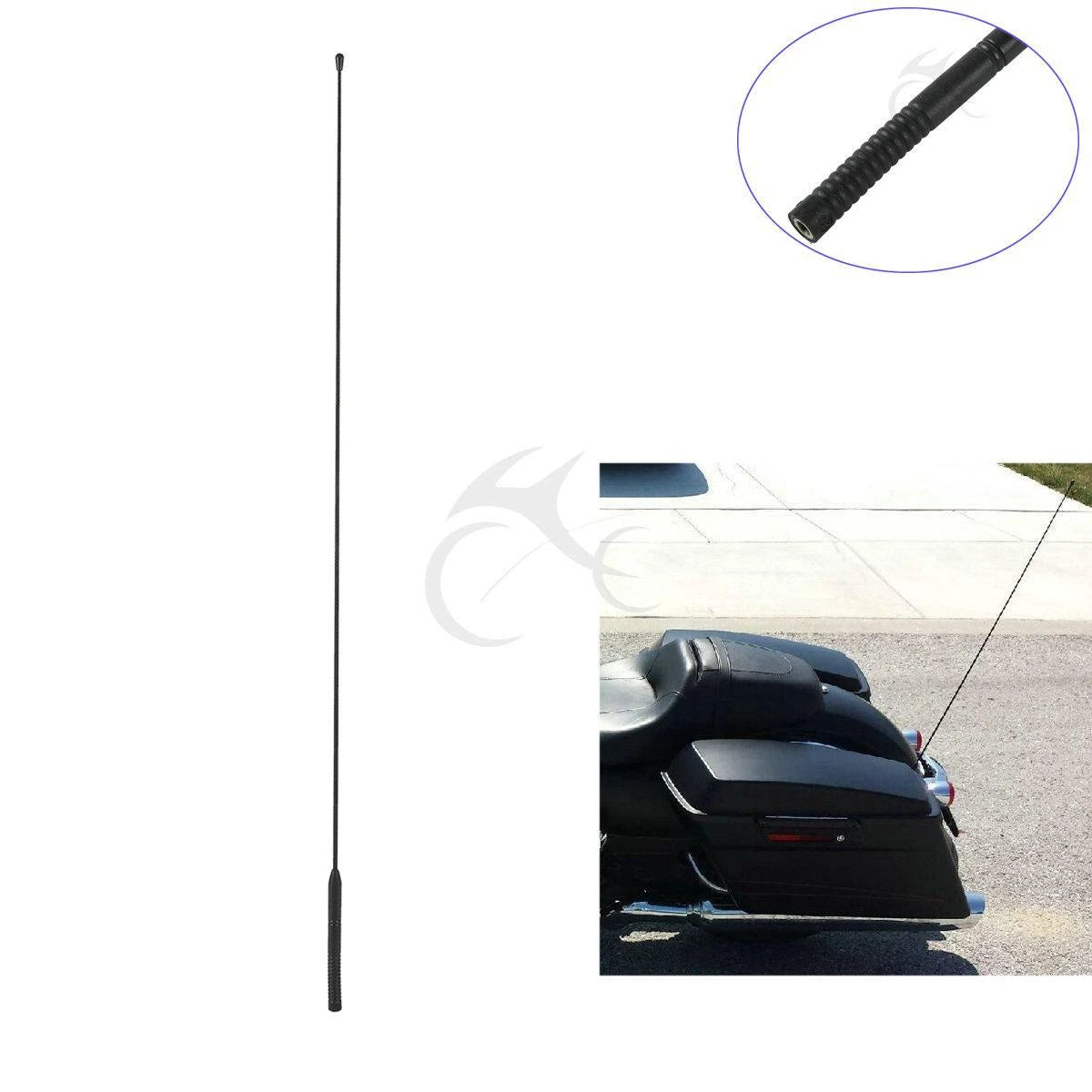 33'' Black AM FM Antenna for Harley Electra Street Road Glide (1986–2020) Rubber
