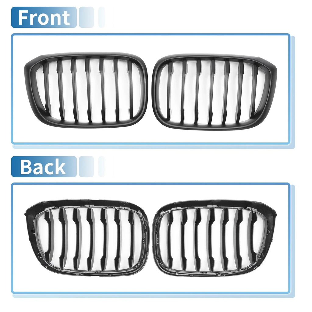 Front Upper Bumper Grille Matte Black Signal Slat for BMW X3 G01 (2020-2023)