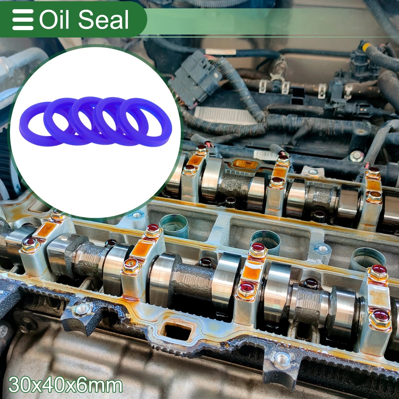 Set of 5 Oil Seal Ring 30x40x6mm for Rotary Shaft (High Pressure)