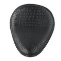 Black Alligator Leather Solo Driver Seat for Harley Bobber Chopper