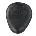Black Alligator Leather Solo Driver Seat for Harley Bobber Chopper