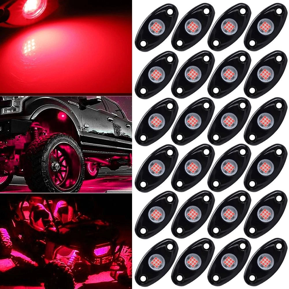 2X Red LED Rock Lights for SUV Pickup Truck (Offroad)