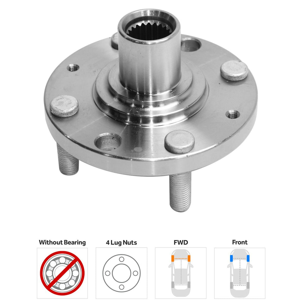 Wheel Hubs for Chevrolet Aveo (2004–2011) Front & Rear 4 Lug with Bearing