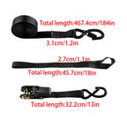4 Pack Ratchet Tie Down Straps for Moving Cargo with S Hooks