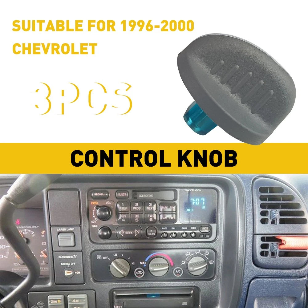 Set of 3 A/C Heater Blower Speed Control Knobs for GMC Sierra 1500 2500 3500 (1995–1998)
