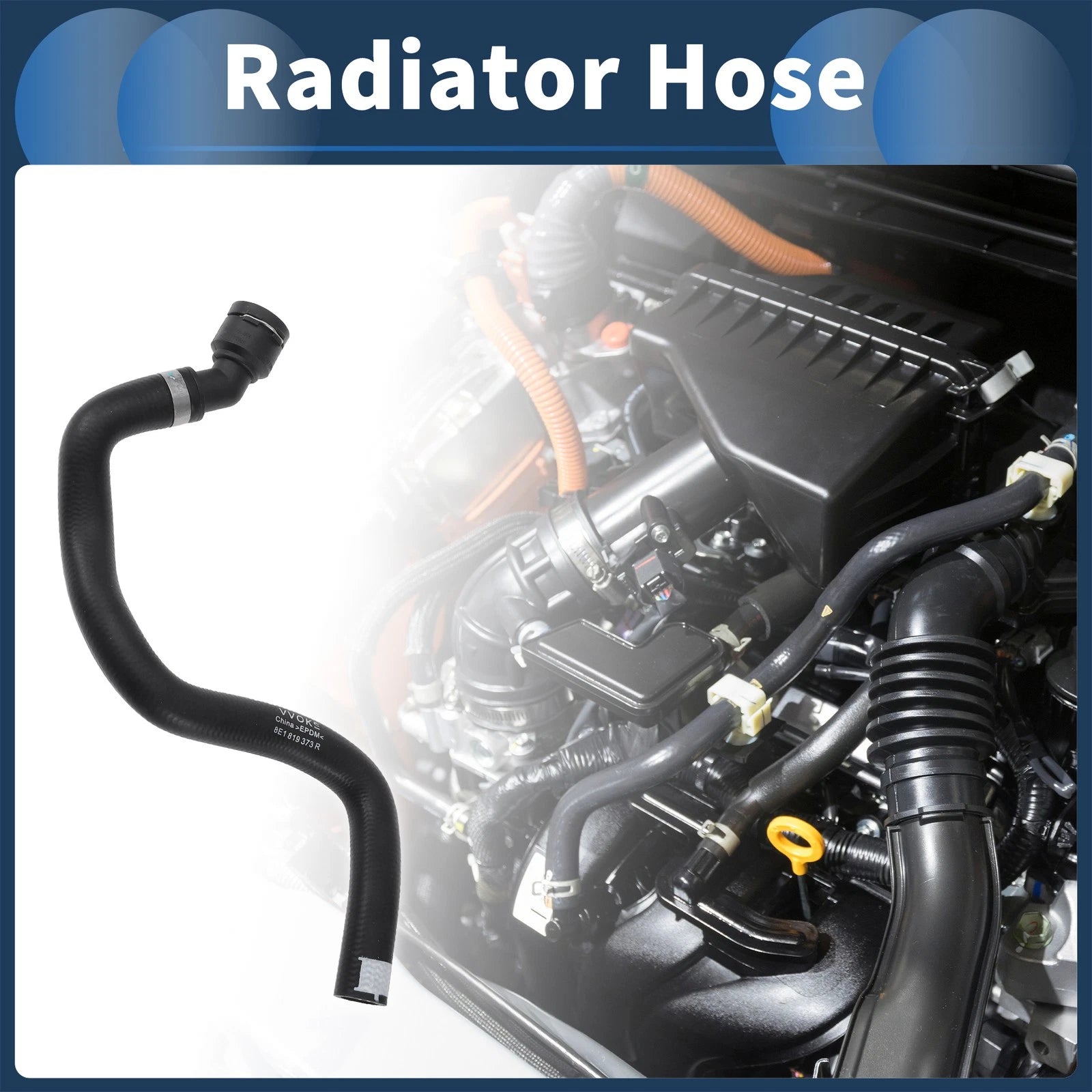 Radiator Hose for Audi A4 Avant 1.8L (2004–2005) No. 8E1819373R Black
