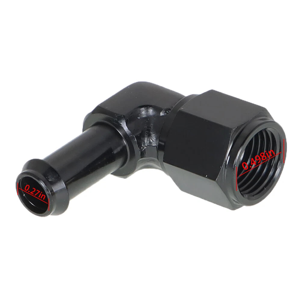 6 AN Female Swivel to 3/8" Barb Fitting Adapter 90 Degree