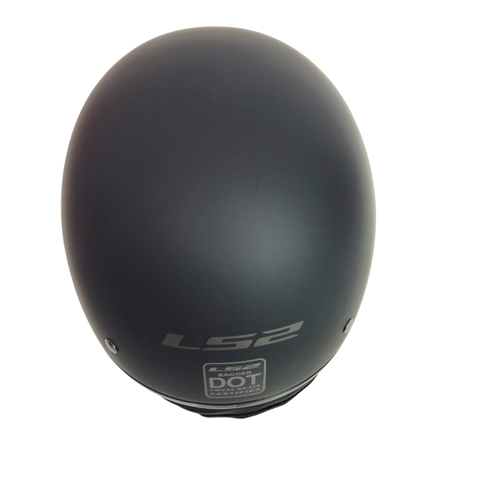 Bagger Half Helmet for LS2 HH568 (Solid Matte Black, Built-in Visor, Size XS)