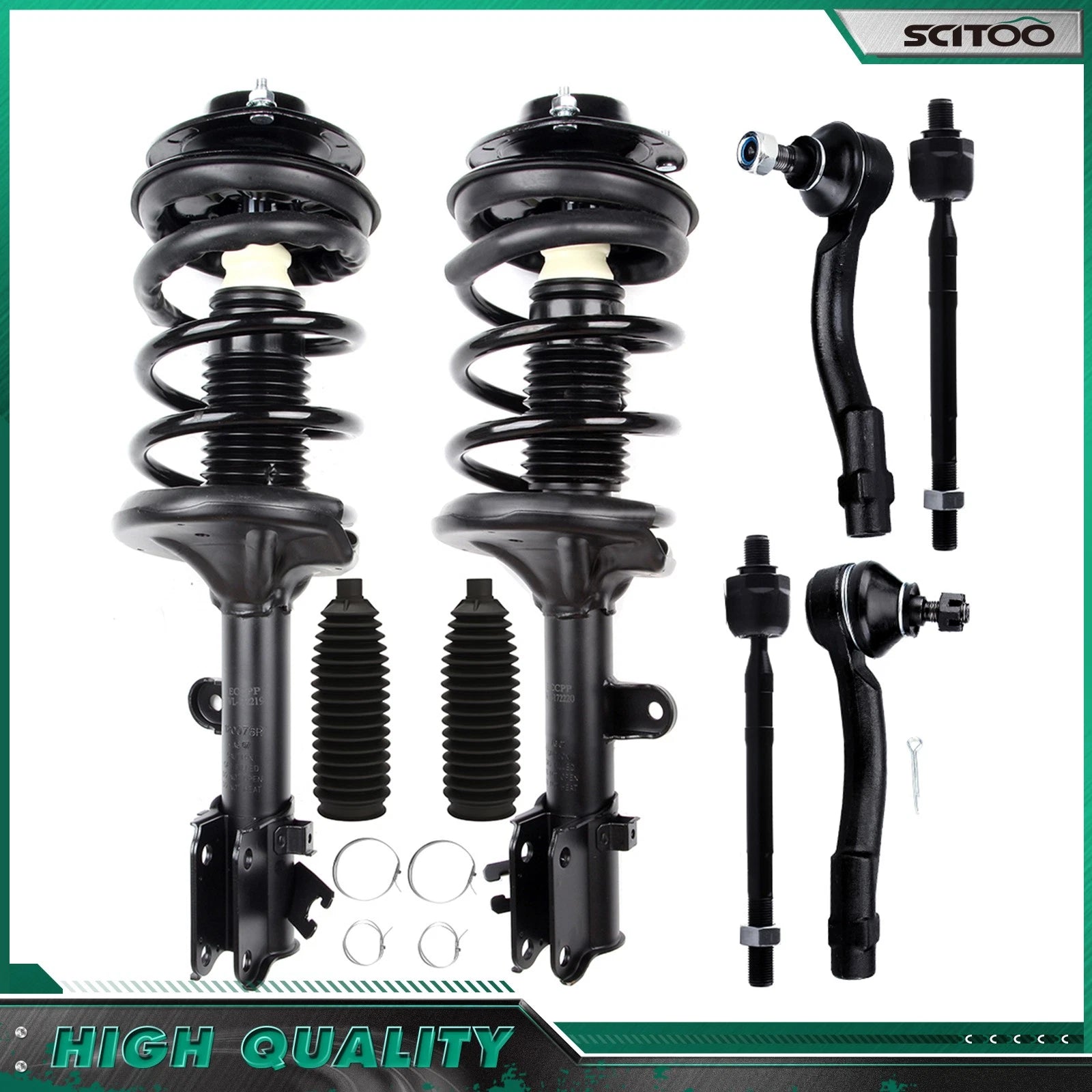 Front Struts Tie Rod Sway Bar Kit for Hyundai Tucson Kia Sportage (2005–2009)