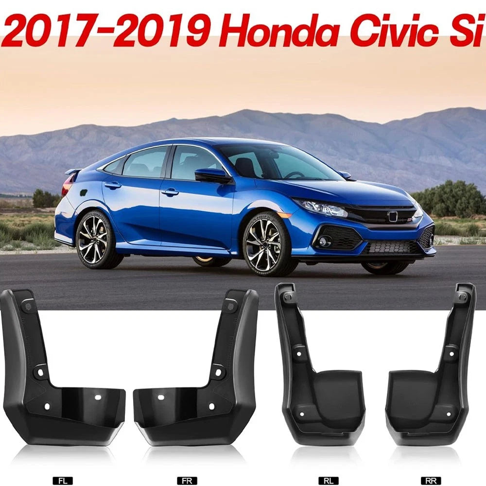 Front & Rear Splash Guards Mud Flaps for Honda Civic (2016-2021)