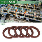 Set of 5 Oil Seal Rotary Shaft Seal FKM Rubber 28x35x4mm