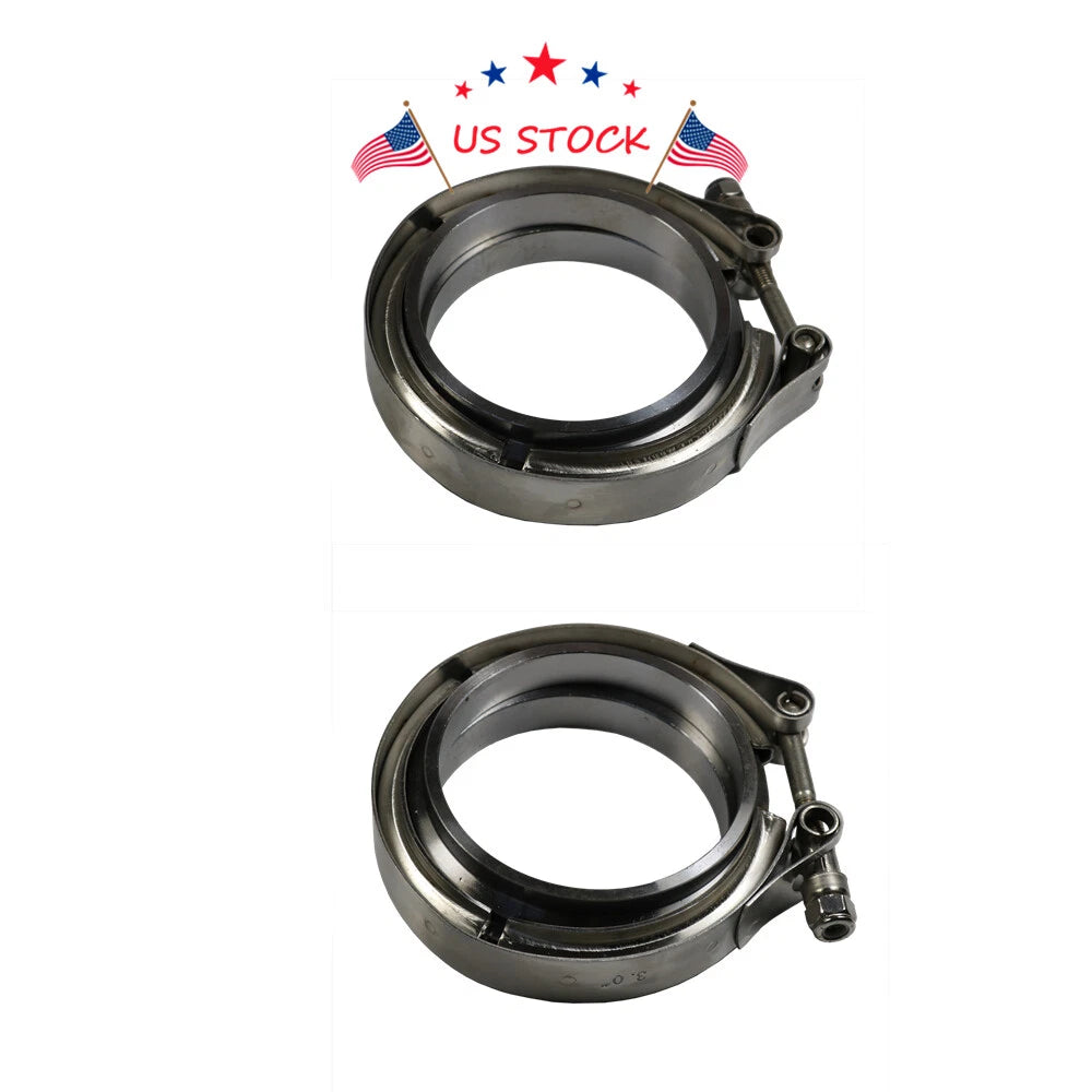 Set of 4 V-Band Flange Clamps for Exhaust Downpipe (Universal)