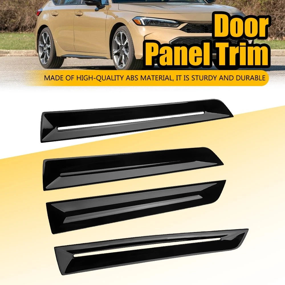 Glossy Black Interior Door Panel Trim Strip Cover Kit for Honda Civic (2022–2025)