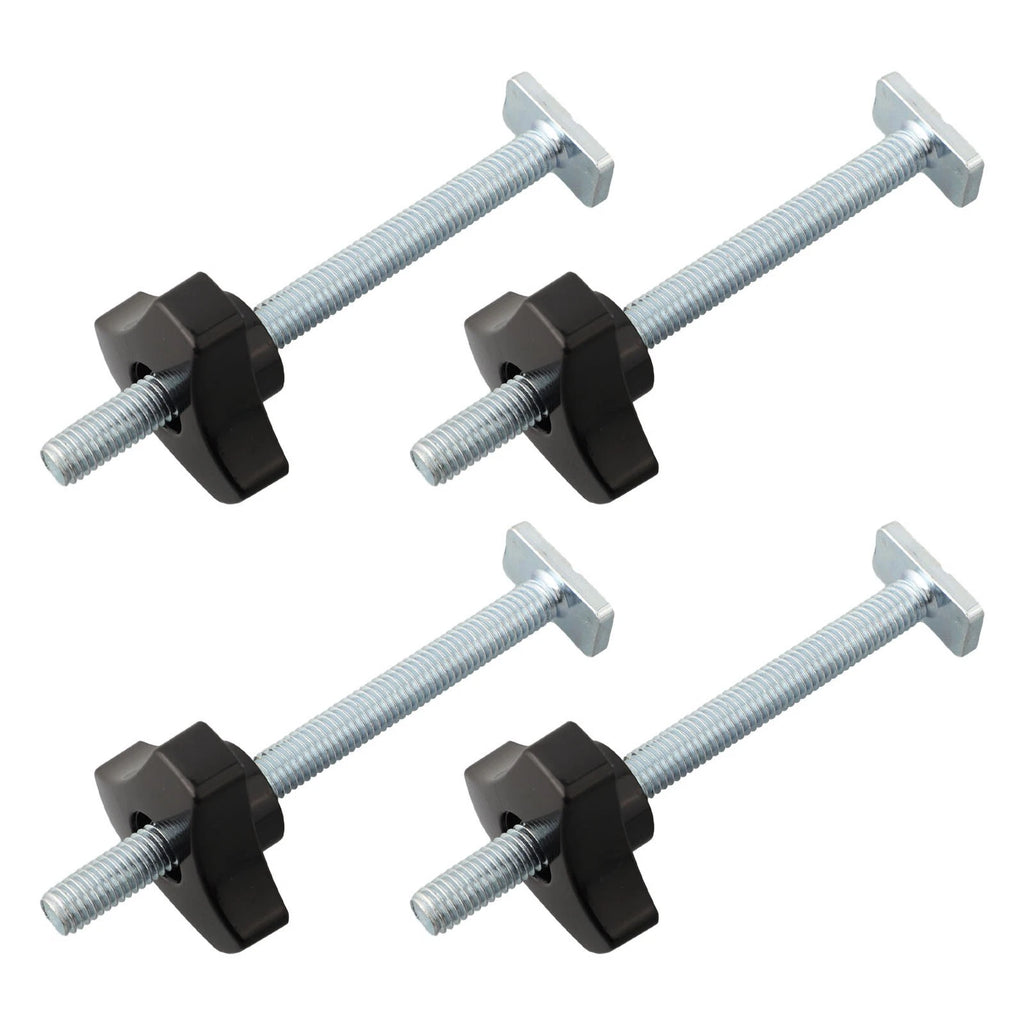 Set of 4 M8 T Track Bolts and Knobs for Woodworking Jigs