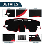 Dashboard Cover Mat for Toyota RAV4 (2019–2024) with Sticker Black Red