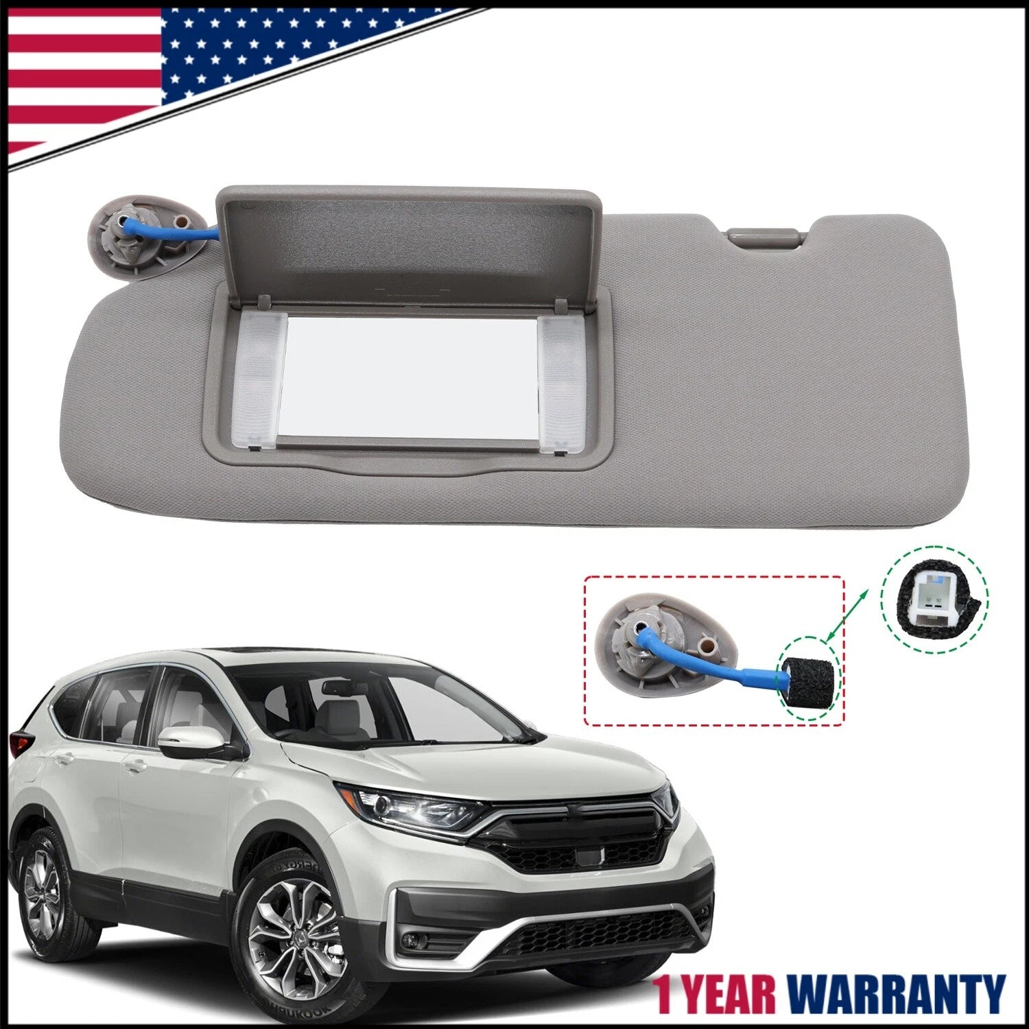 Left Driver Side Sun Visor with Mirror Light for Honda CR-V (2017–2022)