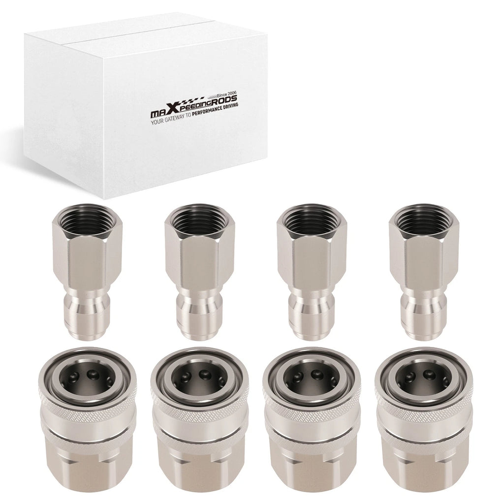 3/8in Quick Connect Stainless Steel Pressure Washer Adapter for 4Sets (—)