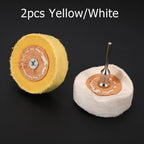2X Polish Cloth Wheel Brush Head 3mm Shank for Rotary Tools