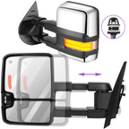 Pair of Heated Chrome Tow Mirrors for Chevy GMC (2007–2014)