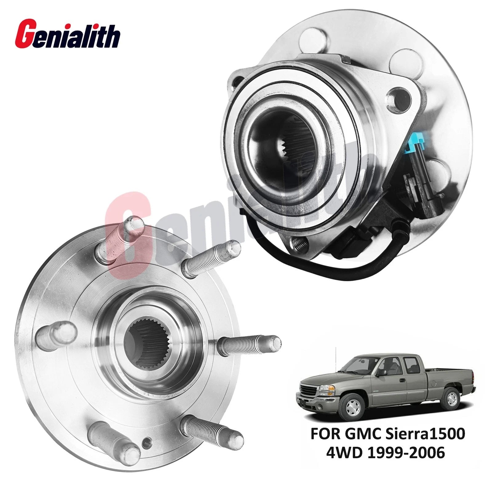 Set of 2 Front Wheel Hubs and Bearing Assembly 6Lug 515036 for GMC Sierra 1500 (2014–2018)