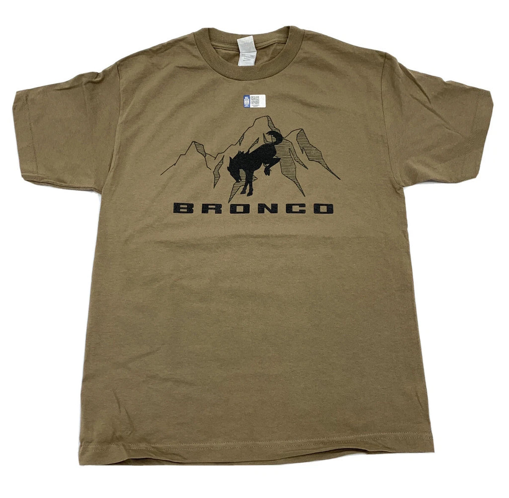 Modern Ford Bronco T-Shirt Tan with Black Emblem for 2021–2025