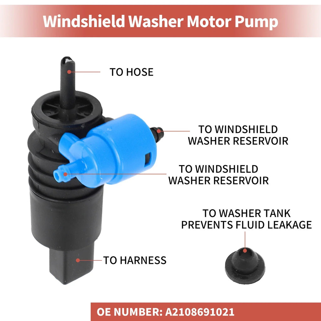 Windshield Washer Pump w/Grommet for Mercedes-Benz E-Class (2003-2009)