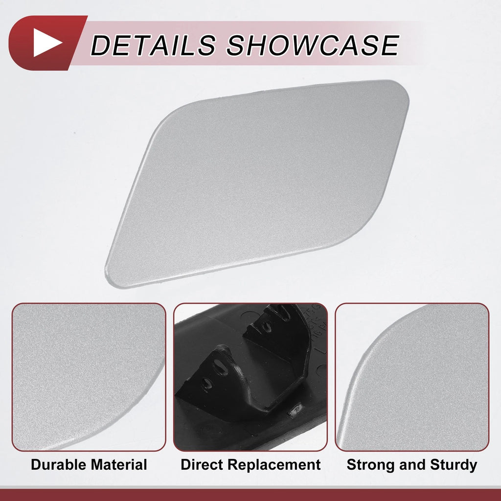 Front Left Washer Nozzle Cover Cap for Audi Q7 (2010–2015) 1Pcs Silver Tone