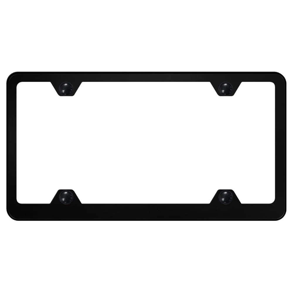 Powder-Coated Black Stainless Steel Wide Body 4-Hole License Plate Frame