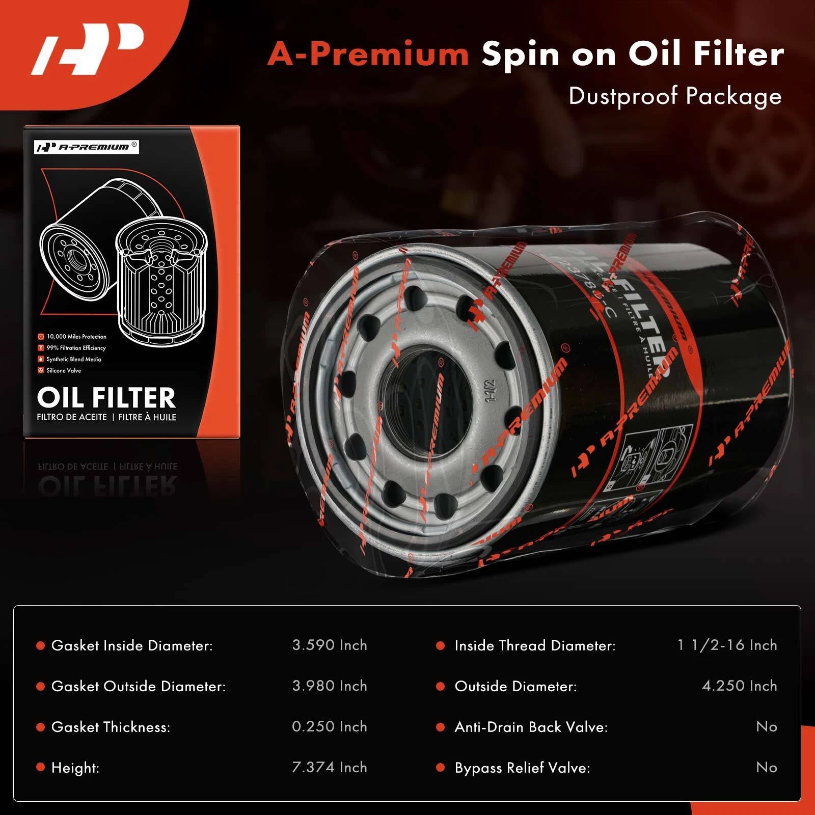 Engine Oil Filter for Ford F-250, F-350 (1994–1997)