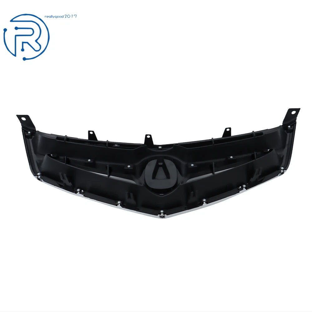 Front Upper Grill for Acura TSX (2006-2008) Black with Chrome Trim