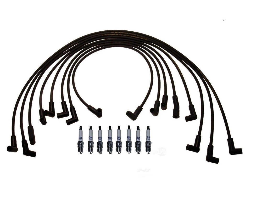 Set of 8 ACDelco Platinum Spark Plugs & Ignition Wire Set for Chevy 5.7 (VIN 8)