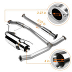 Dual 4.5" Rolled Tip Muffler Catback Exhaust for Honda Accord 1998–2002