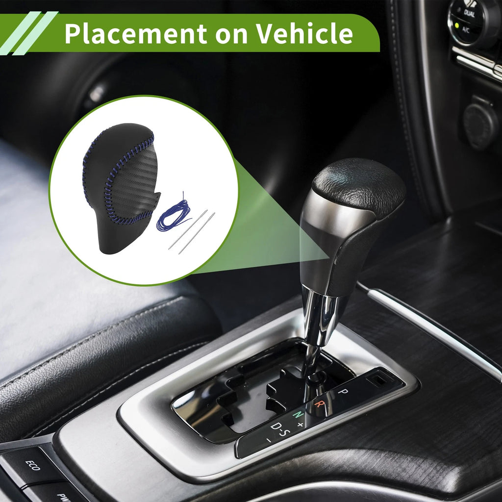 Gear Shift Knob Cover for Honda Civic (2022–2024) Black Carbon Fiber Blue