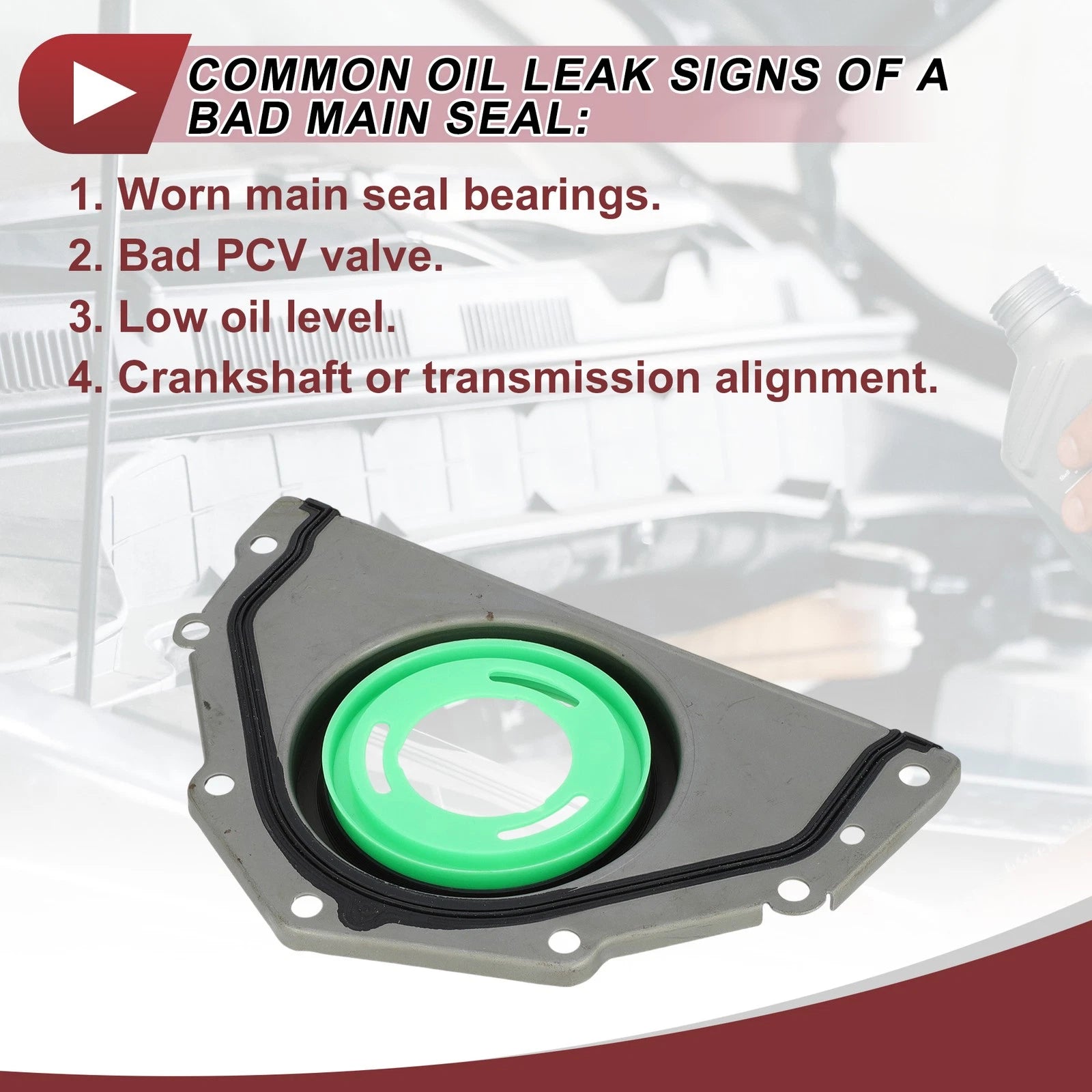 1 Pc Crankshaft Oil Seal with Flange for Chrysler 300 Sebring (2005–2010) No. 4663870AC