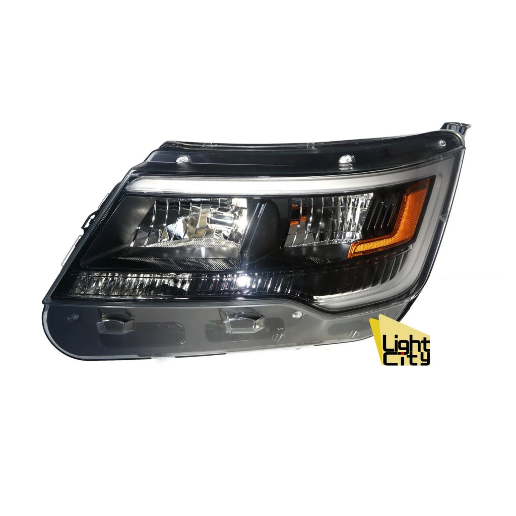 Driver Side Headlight Assembly for Ford Explorer Sport (2016–2017) LH, Black Bezel