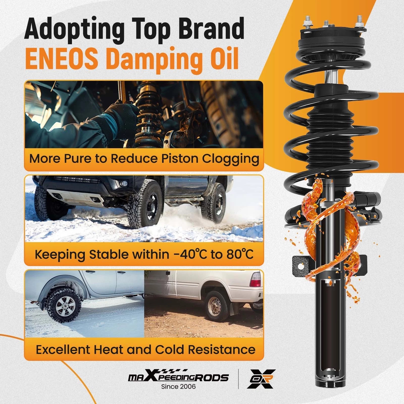 2X Front Complete Struts w/ Coil Spring for Ford Transit Connect (2010–2013)