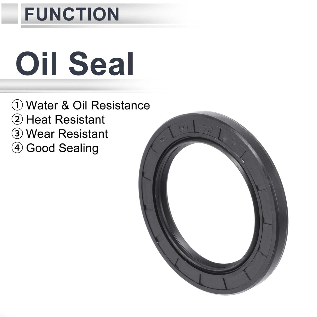 Set of 5 Oil Seal Rotary Shaft Seal NBR Rubber 50x72x7mm