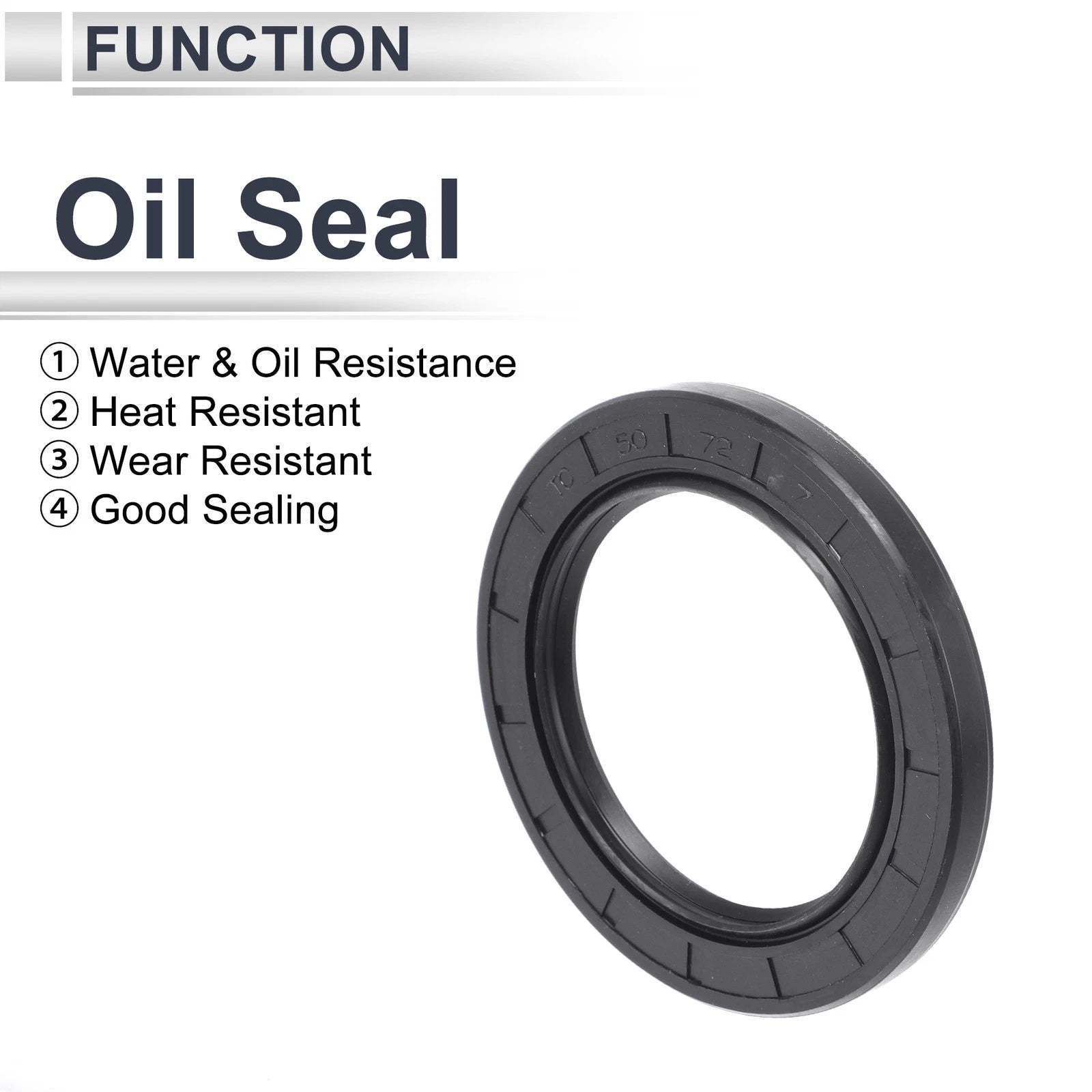 Set of 5 Oil Seal Rotary Shaft Seal NBR Rubber 50x72x7mm