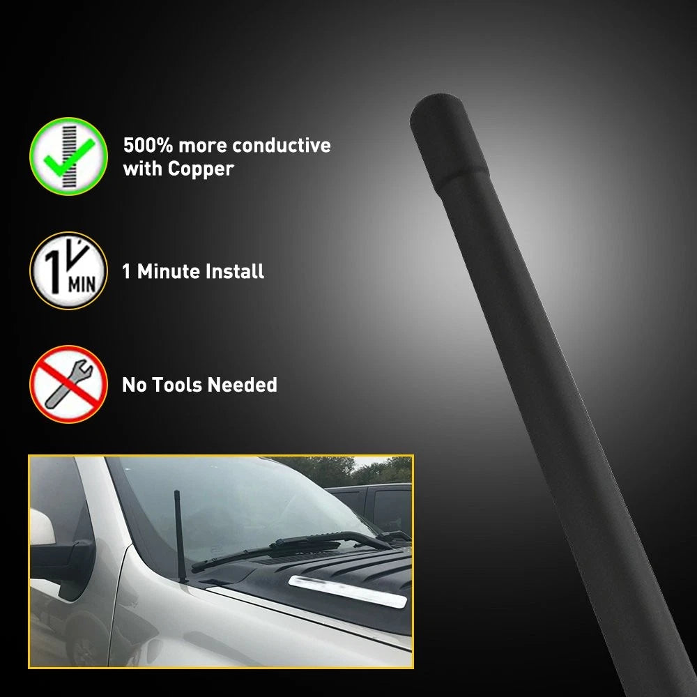 7" Short Black Antenna Mast for Suzuki Grand Vitara (2006–2013)