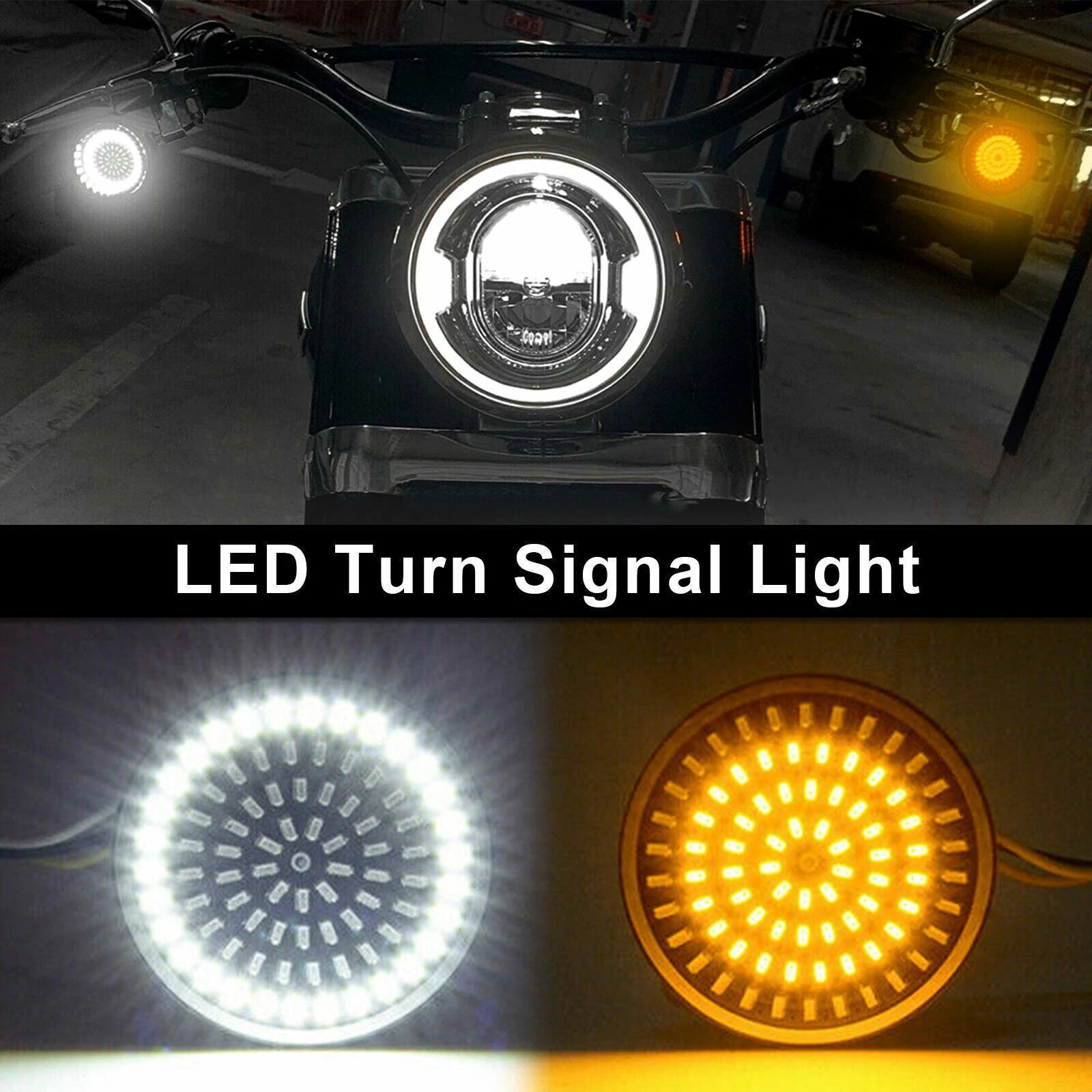 1157LED Turn Signal Light Inserts for Harley Davidson Softail Touring Dyna Sportster