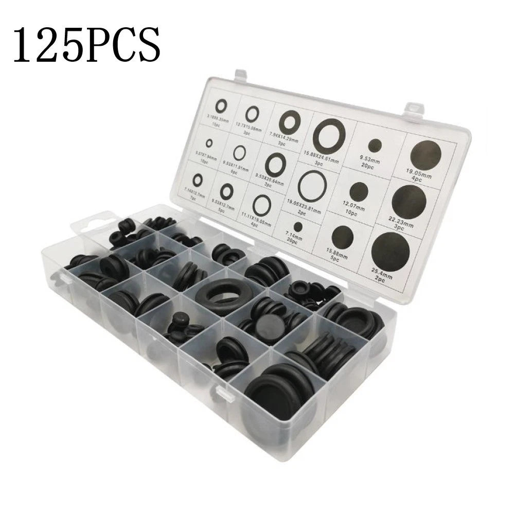 125 Pcs Rubber Grommet Coil Seal for Universal Applications