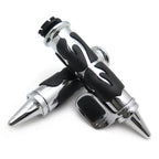 Chrome Flame Spike Handle Bar Grip 7/8" for Honda Suzuki Kawasaki