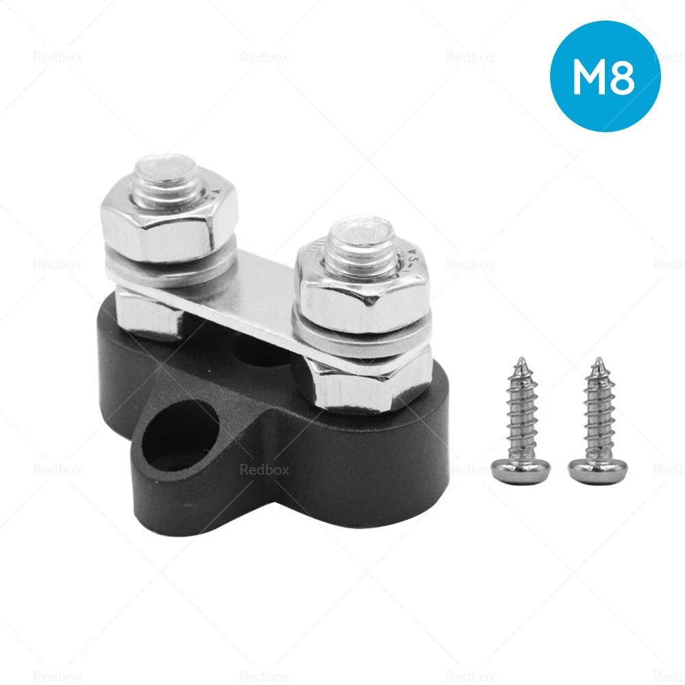 2x Bus Bar Terminal Blocks for M8 Distribution Studs (Negative Positive)